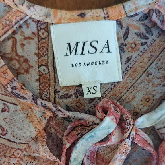 Misa Los Angeles Pink Long Ruffle Dress, US XS - Picture 4 of 7